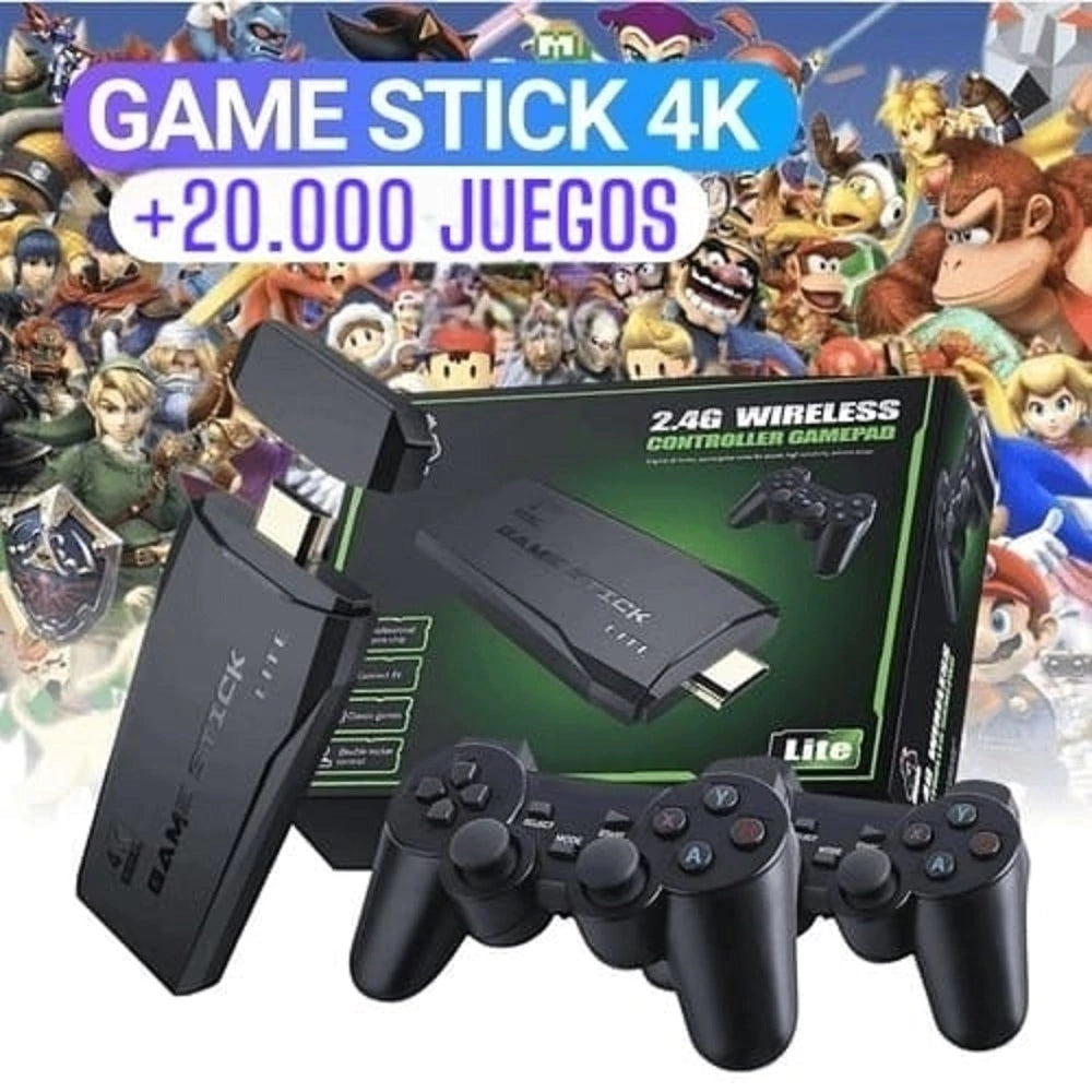 CONSOLA DE VIDEOJUEGOS STICK LITE 4K MAS DE 10MIL JUEGOS RETRO